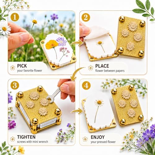 Flower Press Keychain, Portable Botanical Preservation Kit, Sunflower - Image 3