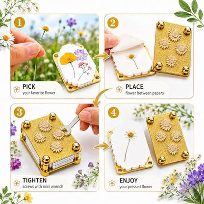 Flower Press Keychain, Portable Botanical Preservation Kit, Sunflower - Image 3