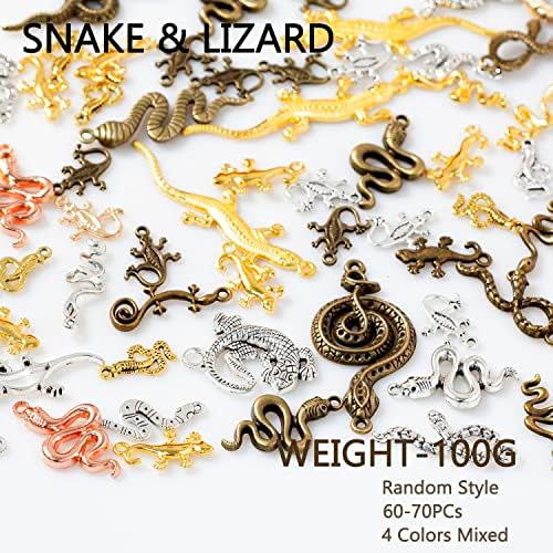 stino 100g Metal Pendant Charms for Jewelry Making, Bulk Silver & Gold Plated Charms for Braclet Necklace Crafts, Animal Plant Flower Pet and so on - Image 3