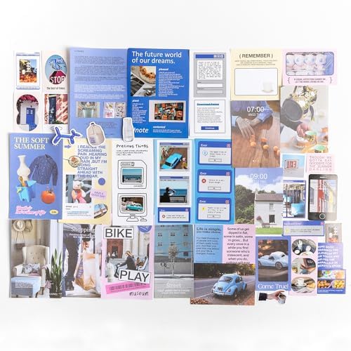 Alideco 200pcs Vintage Scrapbook Supplies Pack for Art Journaling Bullet Junk Journal Planners DIY Paper Stickers Craft Kits Notebook Collage Album Aesthetic Cottagecore Picture Frames (haidaobaijing) by Alideco