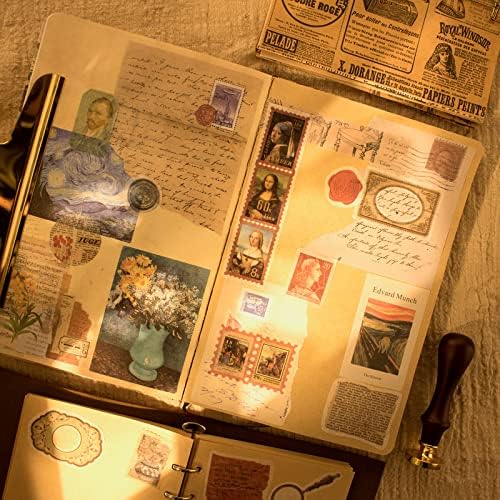 200Pcs Vintage Scrapbook Stickers, Aesthetic Junk Journal Stamping Supplies Kit, Scrapbooking Ephemera Washi Paper for Bullet Journaling Planners Diary Collage (Artistic) - Image 4