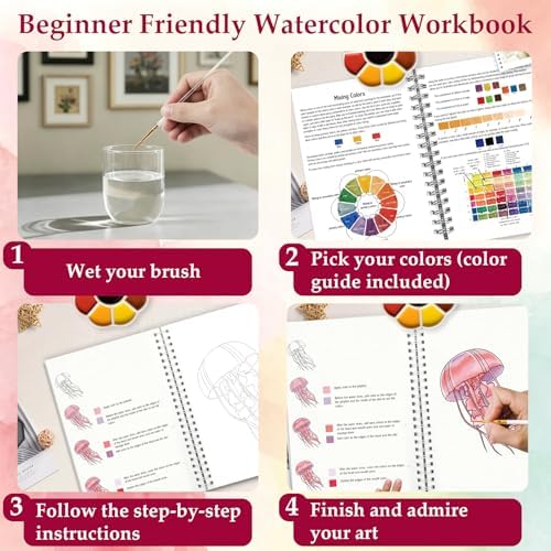 apolyone 2-Pack Beginner Watercolor Workbooks - Image 5