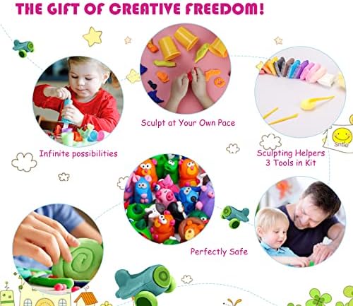Ecurfu Air Dry Clay 24 Colors, DIY Modeling Clay with Tools, Toy Gifts for Kids - Image 6