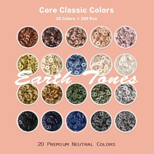 ADIIL 7200pcs Clay Beads Bracelet Making Kit, 6mm Polymer Heishi Beads for Jewelry Making, Friendship Bracelet Kit Birthday Gift for Adults Neutral - Image 2