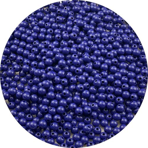 700pcs Acrylic Round Beads for Crafts 6mm Resin Candy Color Spacer Beads with Hole for Jewelry Making Sewing Crafts Decoration Necklaces Bracelets Earrings Supplies(Dark Sapphire Blue) by Unknown