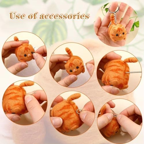Needle Felting Kit,3 Pieces Making Wool Needle Felting Starter Kit with Instruction,Felting Foam Mat and DIY Needle Felting Supply for DIY Craft Animal Home Decoration - Image 3