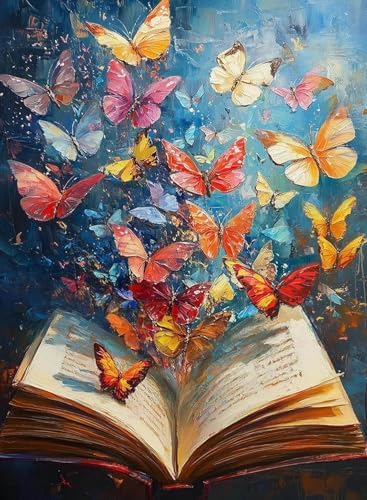 AIBOERL Paint by Numbers Kit for Adults Beginner,Butterfly Book, 12X16In by AIBOERL