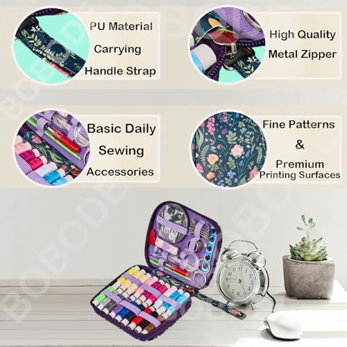 Bobode Travel Floral Basic Sewing Kit for Adults - Image 5