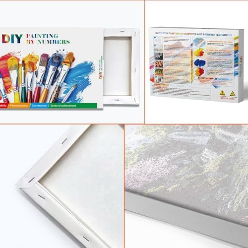 JOOZ Paint by Numbers Kit for Adults with Frame, Landscape Paint by Number with Easel, Mountain Waterfall Paint by Number Canvas, DIY Landscape Oil Painting Kit for Home Wall Decor 8x12 Inch - Image 6