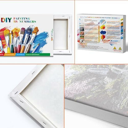 JOOZ Paint by Numbers Kit for Adults with Frame, Landscape Paint by Number with Easel, Mountain Waterfall Paint by Number Canvas, DIY Landscape Oil Painting Kit for Home Wall Decor 8x12 Inch - Image 6