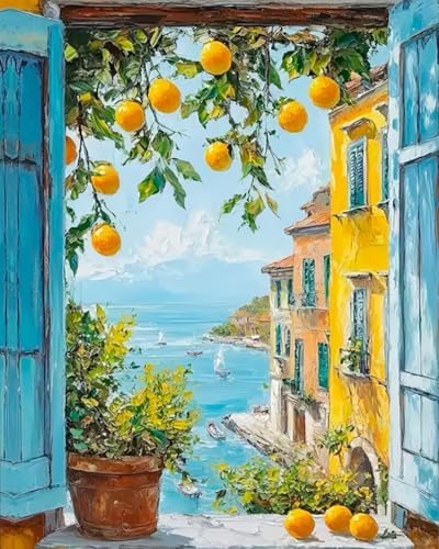 ZRIZQ Paint by Numbers Kit for Adults Beginner Landscape,Lemon Tree,16x20 by ZRIZQ