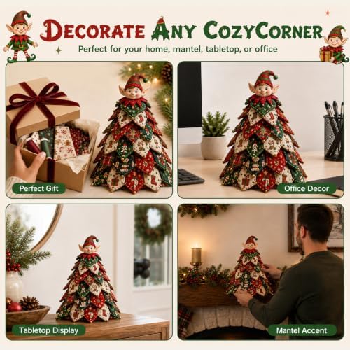 DIY Quilted Fabric Christmas Tree Kit, Arts and Crafts for Adults, (Elf) - Image 7