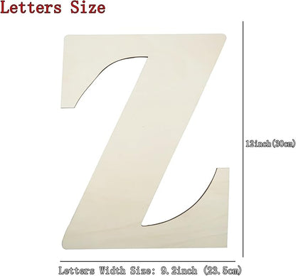 12 Inch Unfinished Wooden Numbers, 1/8 Inch Thick Large Blank Wooden Alphabet Handmade Painting Sign Boards for DIY Birthday Wedding Graduate Party Decor Props - Z