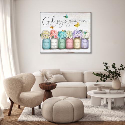 Paint by Numbers Kit for Adults, Christian Bible Verse, 16 x 20 Inch - Image 2