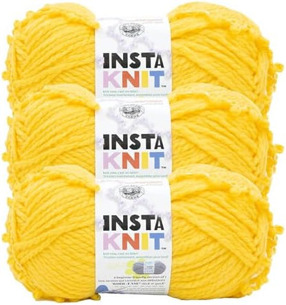 Lion Brand Yarn, InstaKnit Yarn, Singing Like A Canary, Yellow, 3 Pack by LionBrandYarn