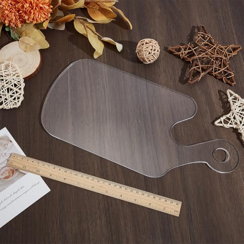 INFUNLY Clear Acrylic Charcuterie Board Template 15x7Inch Curved Handle Serving Board Router Template Woodworking Tracing Stencil Cut Guide Tool for DIY Wooden Cutting Board Making by INFUNLY