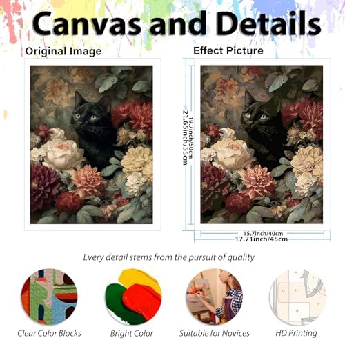 Cat Paint by Numbers Kit for Adults, Adult Paint by Number Kits 16x20 in - Image 4