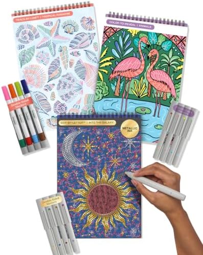 Lifelines FlowArt Activity Pad 3-Pack, Guided Art Meditation Coloring Books by LifeLines