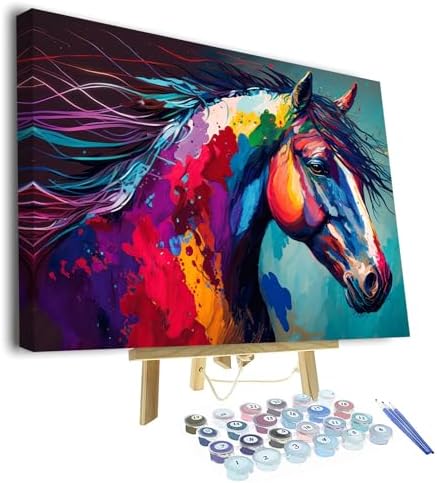 TUMOVO Adults Beginner Horse Paint by Number Kit DIY Acrylic Painting for Adults & Kids Abstract Arts Craft Framed 16 x20 Inch by TUMOVO