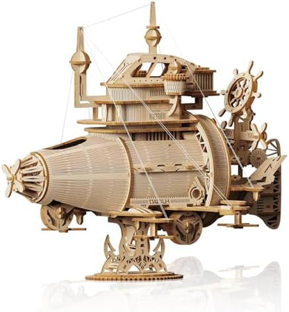 3D Wooden Puzzles for Adults, DIY Spaceship Model Building Kit by MakingLifeFunforCool