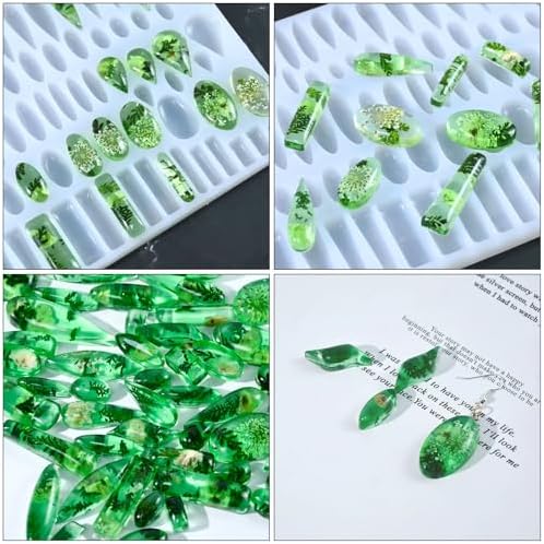 Attuslla Earring Resin Moulds Kit, Earring DIY Casting Mould Set with Ear Hook, Jump Rings or Earrings Pendants Keychains - Image 6