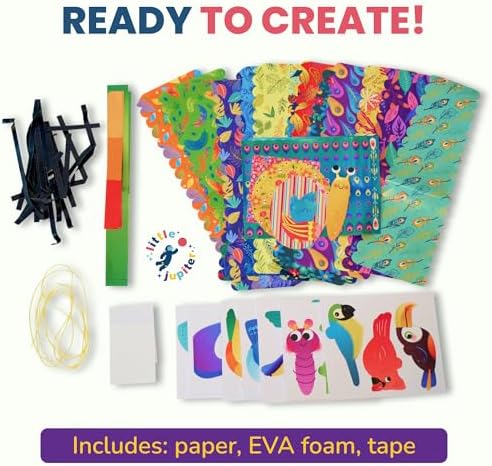 DIY Zig Zag Origami - Beginner Origami & EVA Foam & Paper Craft Kit for Kids 6-10 Yrs - Boys & Girls Build 20 Hanging Birds, Insects, & More - Use for Room Decoration, Christmas Ornaments, & More - Image 5
