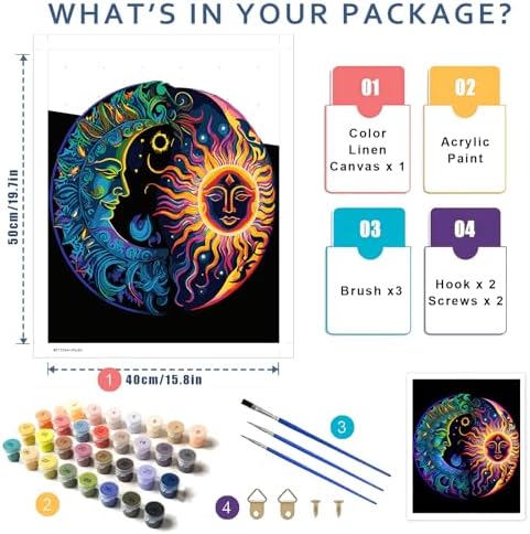 Moon Paint by Number for Adults, Paint by Numbers for Adults Beginner - Image 5