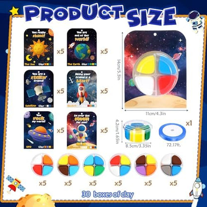 Capoda 30 Sets Outer Space Air Dry Clay Kit for Kids Space Craft Kit Gifts - Image 2