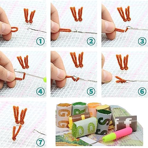 MIAOLLUN Christmas Latch Hook Kit for Adults Beginner, Church DIY Crochet Yarn Rugs Hooking Craft Needlework Kit with Color Preprinted Pattern for Home Decoration Festival Gift 20X15inch - Image 2