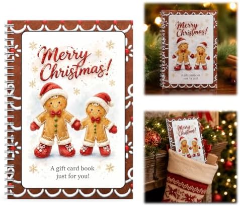 Christmas Gift Card Book, 5x7 Holiday Gift Booklet, DIY Spiral-Bound Merry Christmas College Survival Kit, 10-Page Surprise Greeting Card Book for Cards Cash, Students Graduation Gift by Unknown