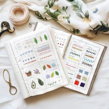spicssa 2026 Upgraded Embroidery Stitch Book Kit, All in One Sewing Embroidery Kits, Starter Practice Patterns, Complete Tool kit and VideoTutorials, Gifts for Girlfriends, Mothers, and Craft Lovers - Image 6