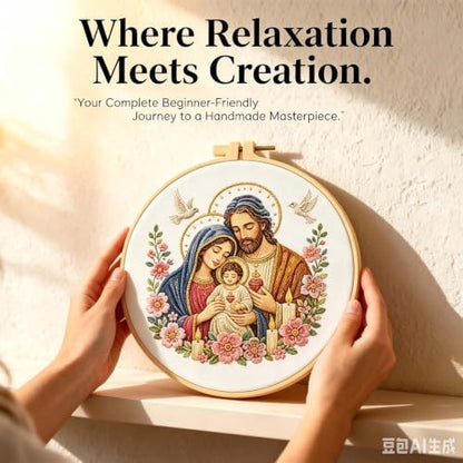 niurenmaoyi Jesus Embroidery Kit for Beginner,Cross Stitch Kit for Adult - Image 3