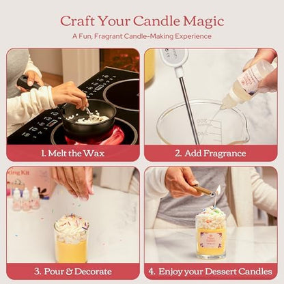 Moon Garden Candle Making Kit, Dessert Theme DIY Candle Kit for Adults, Fragrence Oils, Soy Wax Whip Cream and Toppings, The Complete Craft Set - Gift for All Loved Ones - Image 5