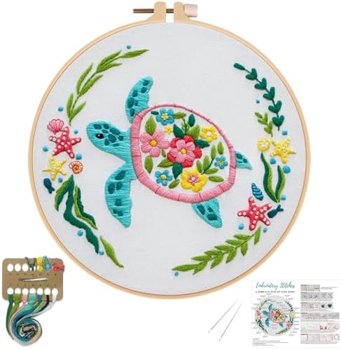 Louise Maelys Sea Turtle Embroidery Kit for Beginners by LouiseMaelys