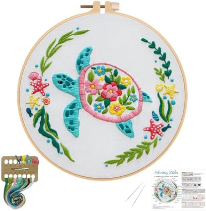 Louise Maelys Sea Turtle Embroidery Kit for Beginners by LouiseMaelys