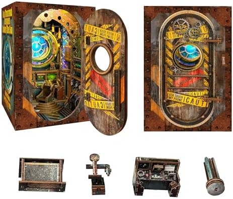 DIY Book Nook Kit, Submarine Miniature House Kit - Dollhouse Booknook Bookshelf Decor 3D Wooden Puzzle - 1000 Leagues in The DEEP SEA (SQ-39) by JOINCON
