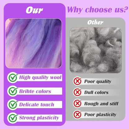 7.02 oz Colored Wool Roving Felting Wool Bulk Needle Felting - Image 4