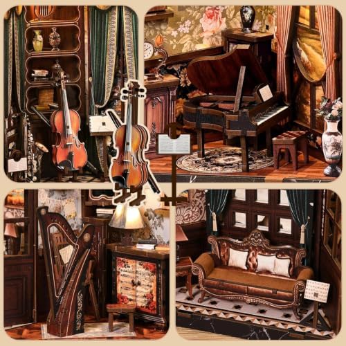 Four Side Uniquely Style Book Nook Kits for Adults - with LED Light & Music - Image 4