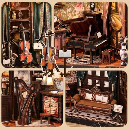 Four Side Uniquely Style Book Nook Kits for Adults - with LED Light & Music - Image 4
