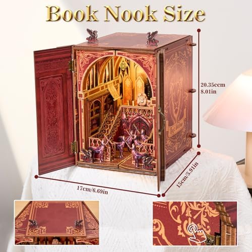 TOYQI Book Nook Kit for Adult, DIY Miniature Dollhouse Kit, Magic Wardrobe - Image 5