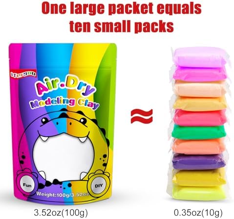 ifergoo 100g White Air Dry Clay, 3.5oz DIY Creative Modeling Clay for Kids - Image 3