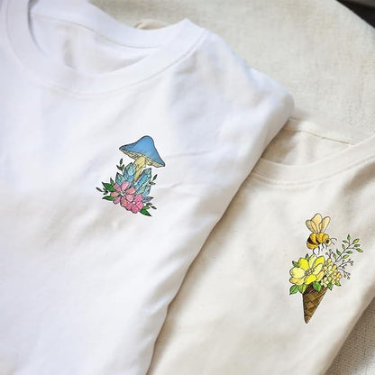 ORIGACH 4 Sheets 105 Pcs Water Soluble Embroidery Patterns Stabilizers - Pre-Printed Floral, Flowering Shrubs & Leaves Designs - Stick & Stitch Embroidery Paper for Hand Sewing Lovers