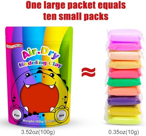 ifergoo 100g Red Air Dry Clay, 3.5oz DIY Creative Modeling Clay for Kids - Image 3