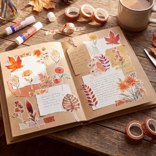 80 Pcs Fall Stickers Natural Autumn Flower Sticker for Scrapbook Supplies - Image 5