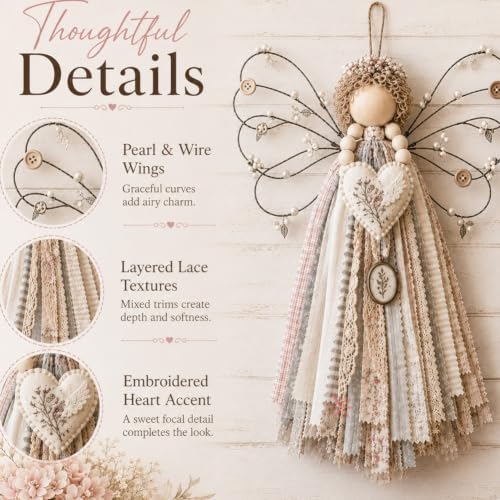JMHKKUJ Angel Fabric Hanging DIY Kit, Macrame Wall Weaving Craft - Image 3