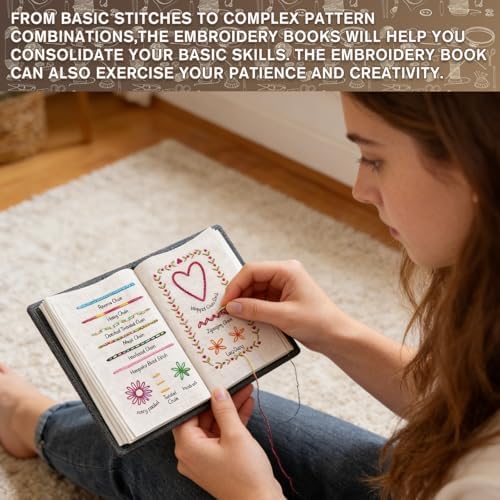 86 Pcs Embroidery Stitch Book Kit Beginner Sewing Stitch Practice Set - Image 6