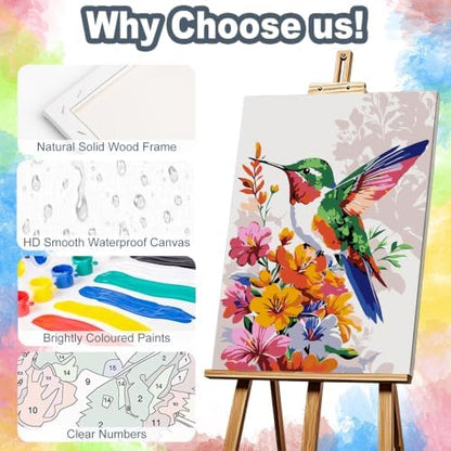 Hummingbird Framed Paint by Numbers Kit for Adults Beginner 8x12 inch - Image 4