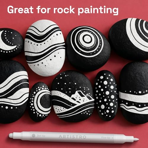 ARTISTRO White Dual-Tip Acrylic Paint Marker Pens - Set of 24 - Image 7