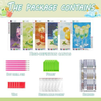 DOTSOPS 5D 6 Pcs Juice Diamond Painting Kits for Adults Diamond Art Kits - Image 3