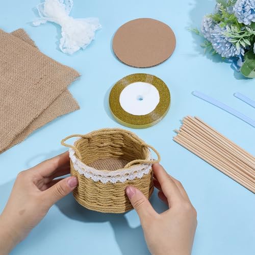 FREEBLOSS Macrame Woven Basket kit DIY Macrame Kit for Beginners with Instruction Lace Basket Weaving Craft Supplies Baskets Weaving Project for Holiday Activities - Image 4